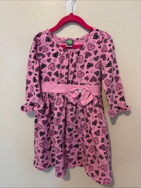Dollie & Me Pink Heart Bow Waist Dress